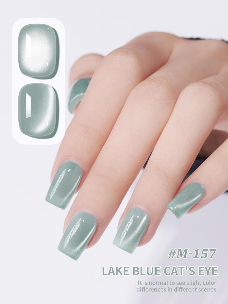 2025 Trendy Mint Mambo Porcelain Glass Bead Cat Eye Gel Polish