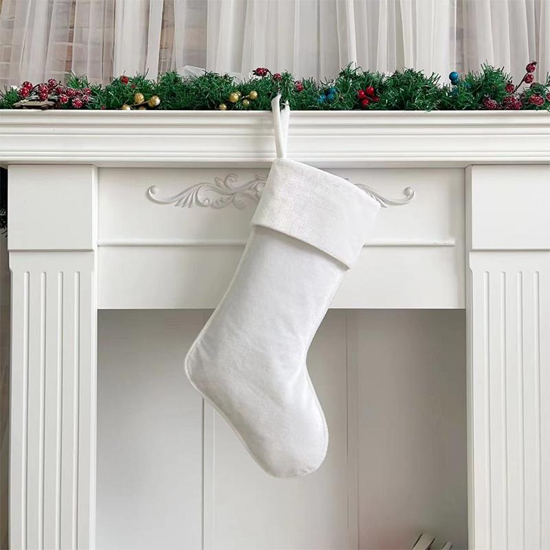 20In Large Velvet Christmas Stocking Plush Hanging Gift Candy Bag For Fireplace Mantel Xmas Tree Holiday Home Decoration