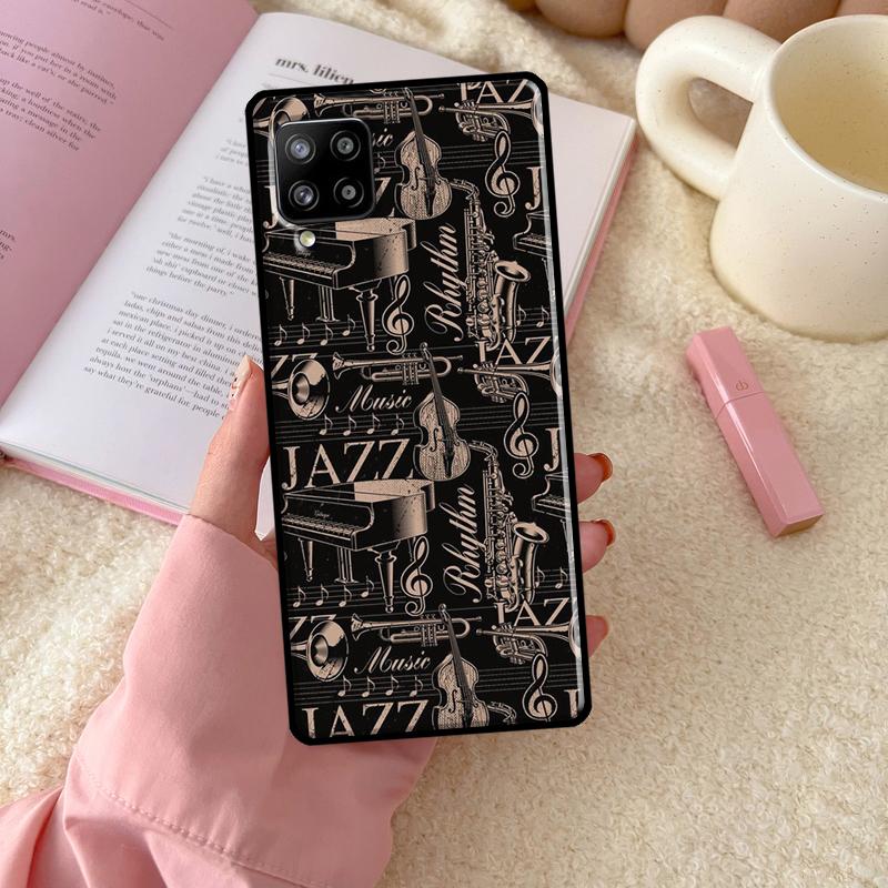 Musical Notes Violin Classical Case For Samsung Galaxy A54 A34 A14 A13 A12 A22 A32 A52 A72 A51 A71 A53 A52S Back Cover