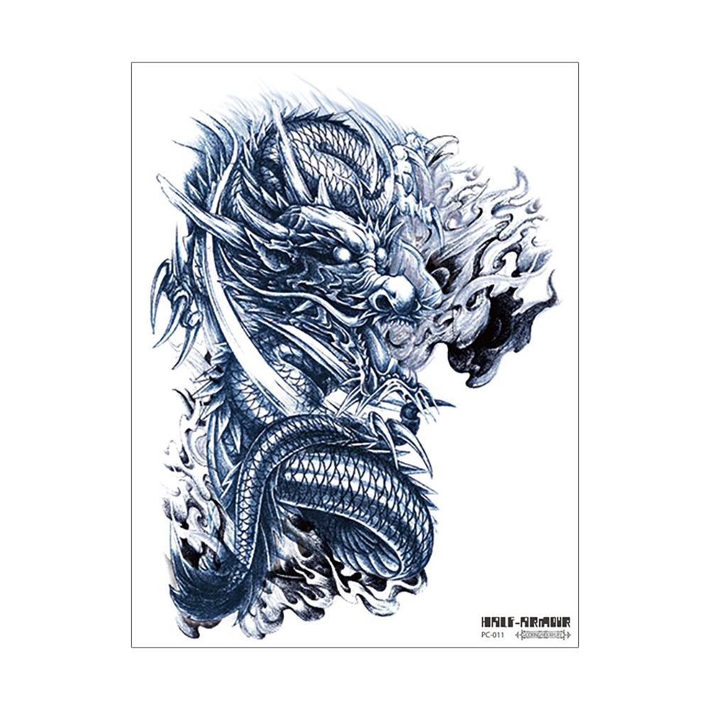 Rikalong Waterproof Dragon Tattoo Sticker for Chest and Shoulder - Long-lasting Design for Men and Women 320x240 mm