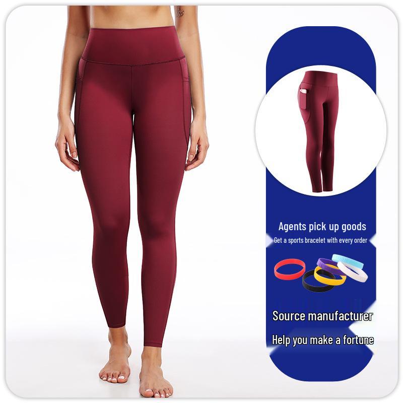 Høy midje dame yoga leggings - Rumpløft, Hurtigtørkende, Pustende, Elastisk kompresjons treningstights