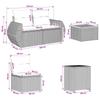 Sofa Set 6 pcs Black and Cream White Poly Rattan and Steel