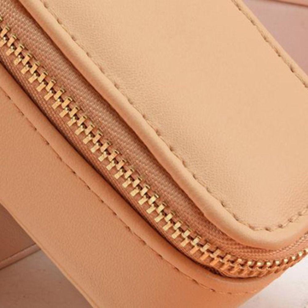 Vintage Necklace Ring Case Zipper Earring Organizer Lightweight Mini Portable Jewelry Box  Outdoor