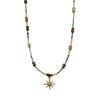 Titanium Steel Octagonal Star Natural Stone Dopamine Colored Bead Necklace, A Unique Collar Chain for The Petite.