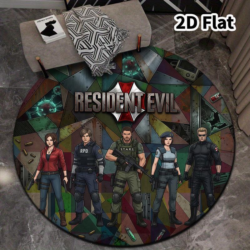 שטיח עגול Resident Evil שטיח לסלון חדר שינה ספה חדר משחקים עיצוב מחצלת רצפה מונעת החלקה