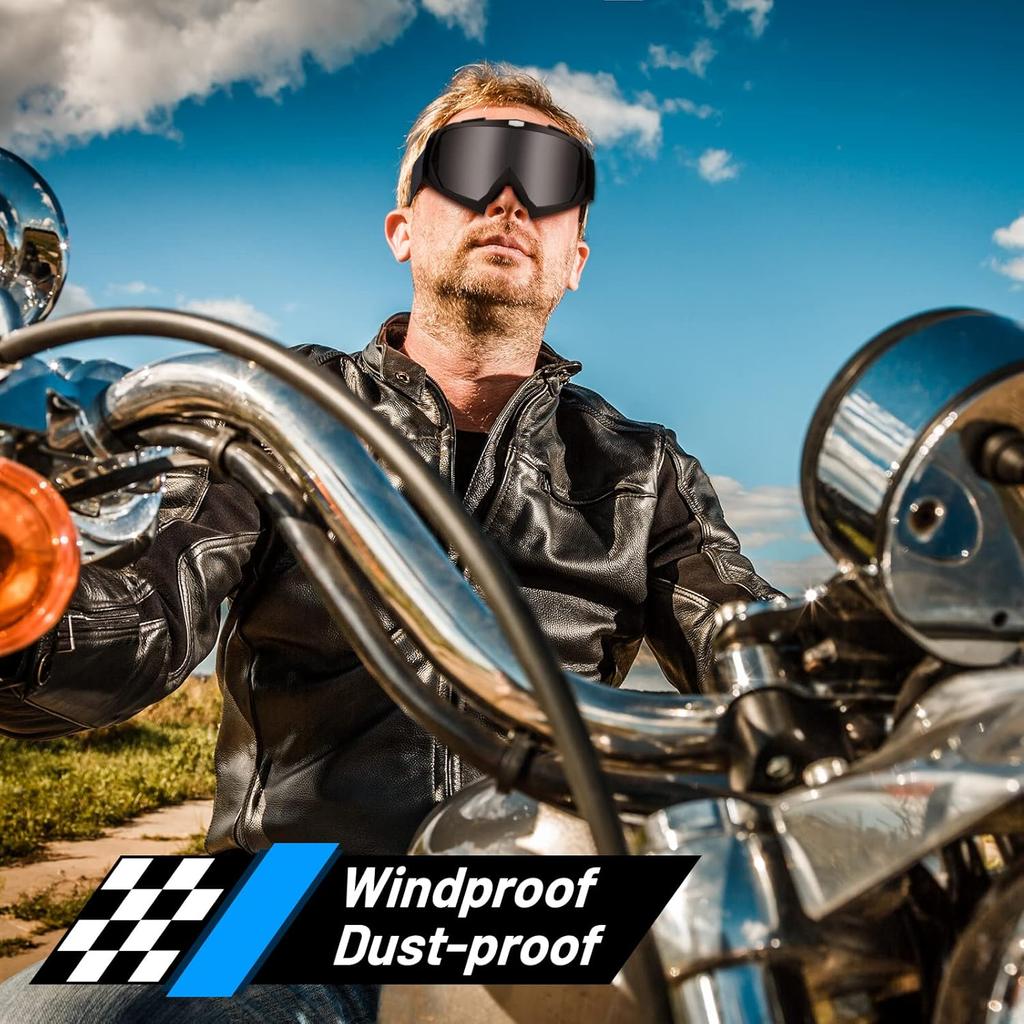 Tallew 4 Pack Dirt Bike Riding Goggle Motorcycle Goggle with off Road ATV UTV Anti Scratch for Men Women(Simple Color)