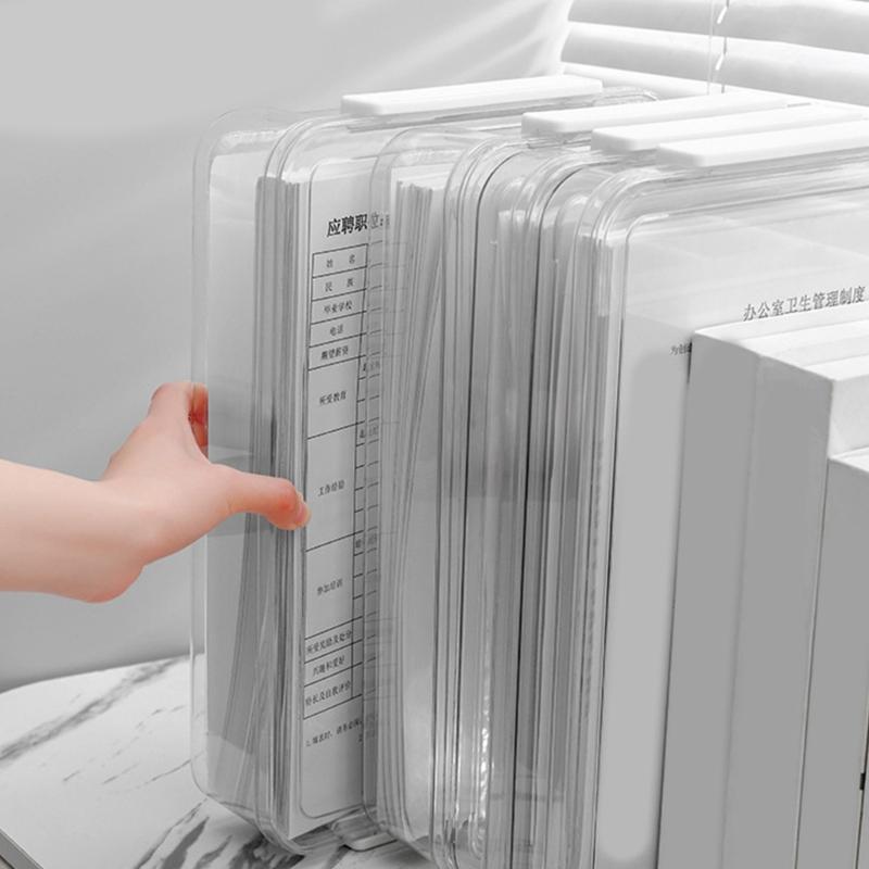 Clear Document Organizers Containers Stackable File Storage Box Filing Box Paper Storage Box Portable File Organizers