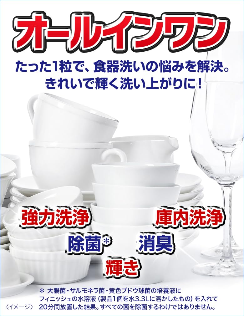 Finish Dishwasher Detergent Premium Powerball Cube 58 Pieces x 2 Bags [Bulk Purchase] All-in-One