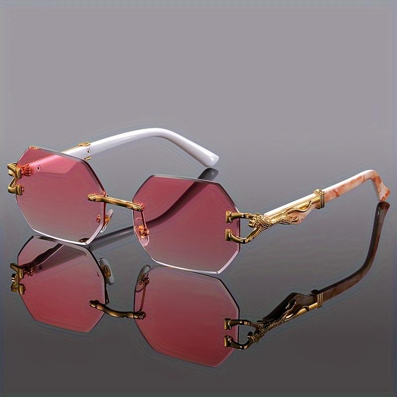 

Geometric Leopard Print Sport Glasses For Women, Lightweight & Durable Composite Frame, Trendy Streetwear Glasses рожевий