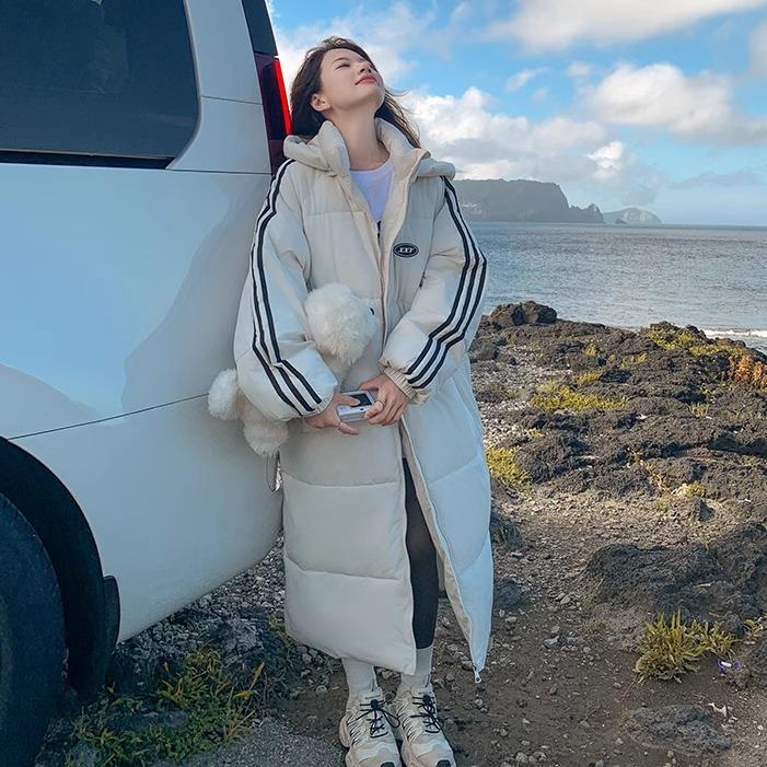 

Новое зимнее свободное пуховое хлопковое пальто для женщин, длинное хлопковое пальто с утолщением в корейском стиле для невысоких людей XXL