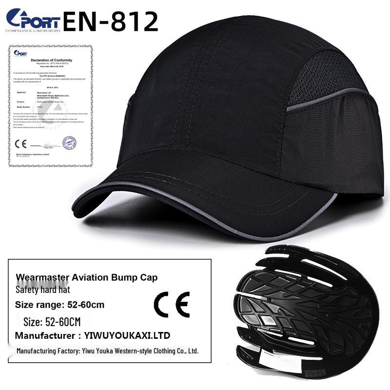 Lightweight EN812 Anti-Collision Cap for Industrial and Auto Repair Safety.