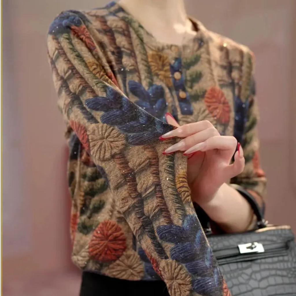 Autumn Plus Size Long-Sleeve Printed Flannel Shirt - Slimming, Casual, Loose Fit