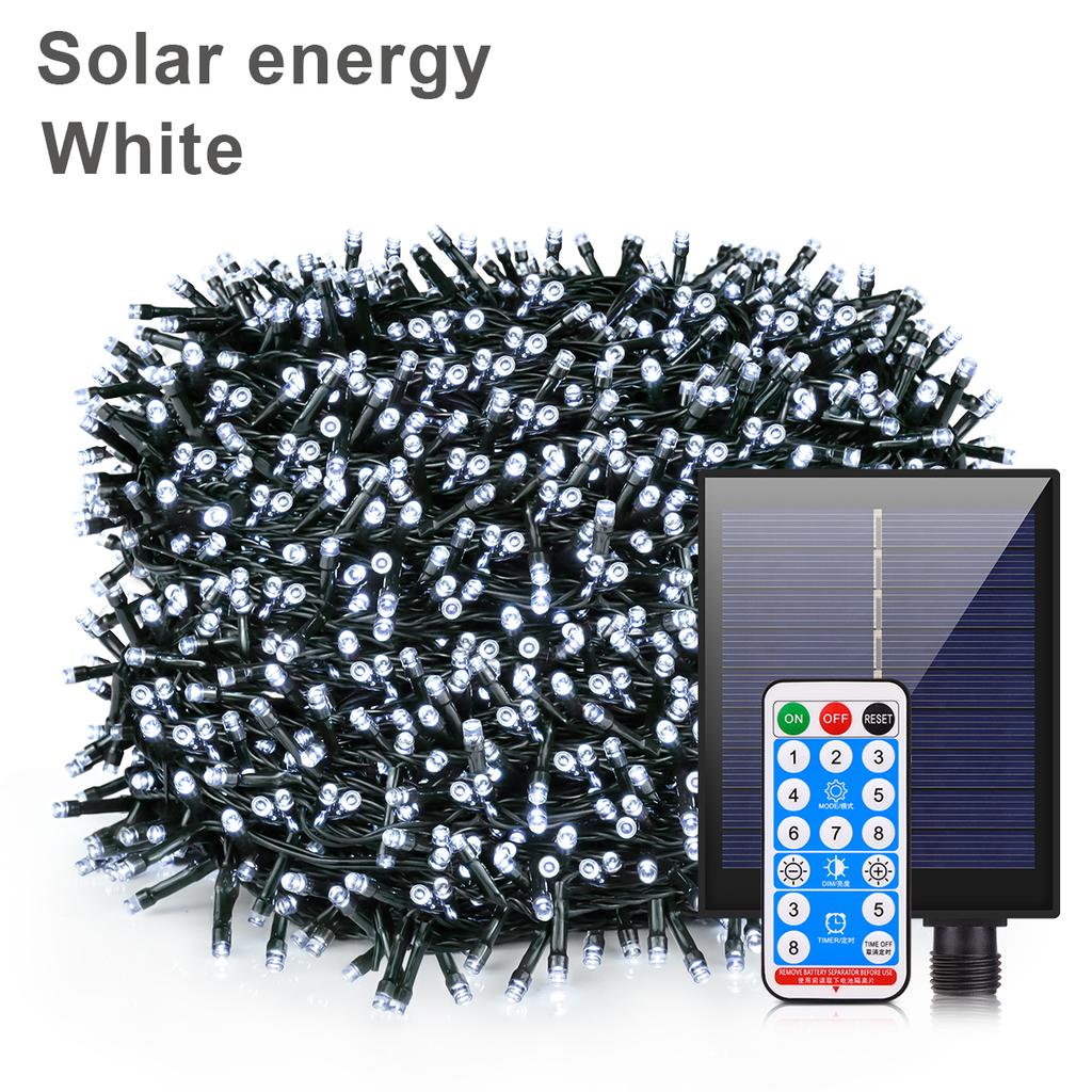 100M 1000LEDs Outdoor Solar String Fairy Light Waterproof Garland Festoon For Xmas Holiday Party Home Decoration 50/30/20/10M