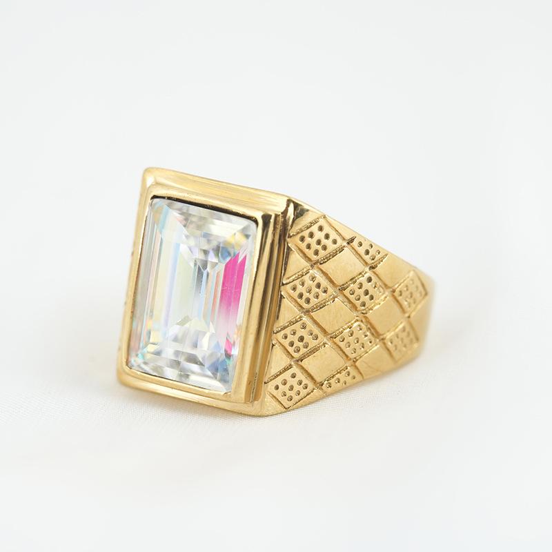 

2026 European and American Rings, Gemstones Vacuum Electroplating Multi-color Domineering Men s and Women s Exaggerated Rings No. 7