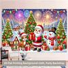 1 piece Santa Claus and Snowman 2D flat printing multi scene application living room wall art background cloth