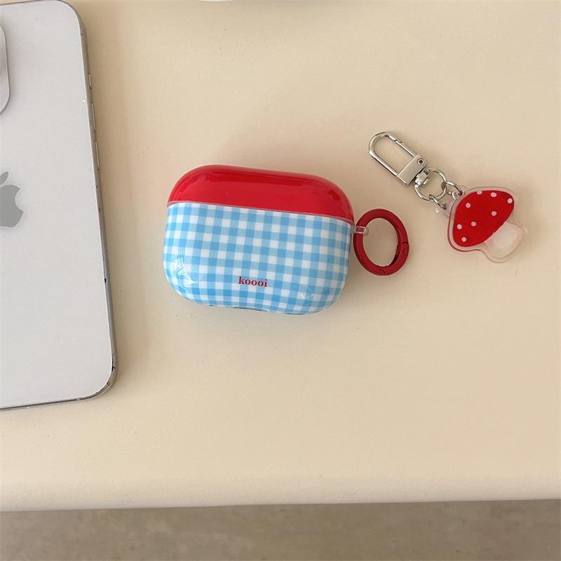 Red and Blue Plaid for AirPodsPro1 Apple Bluetooth Headset Cover 1/1/1 Generation 1011 Protective Case Creative