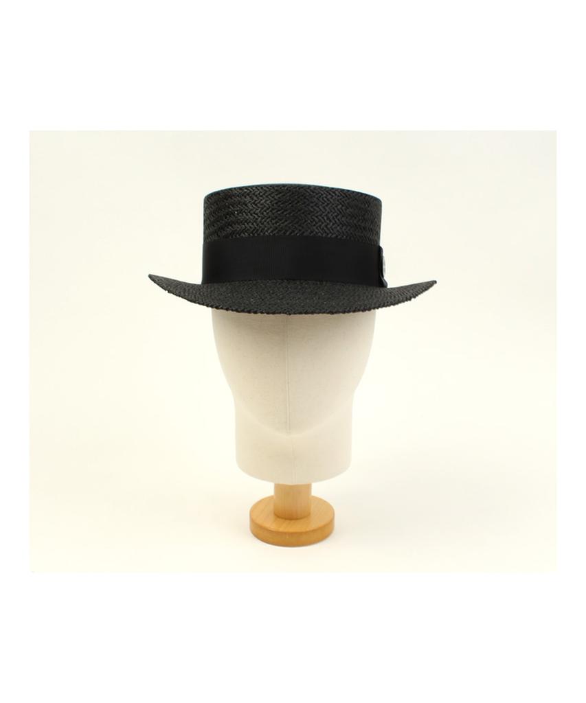 Black Flat Short Panama Hat