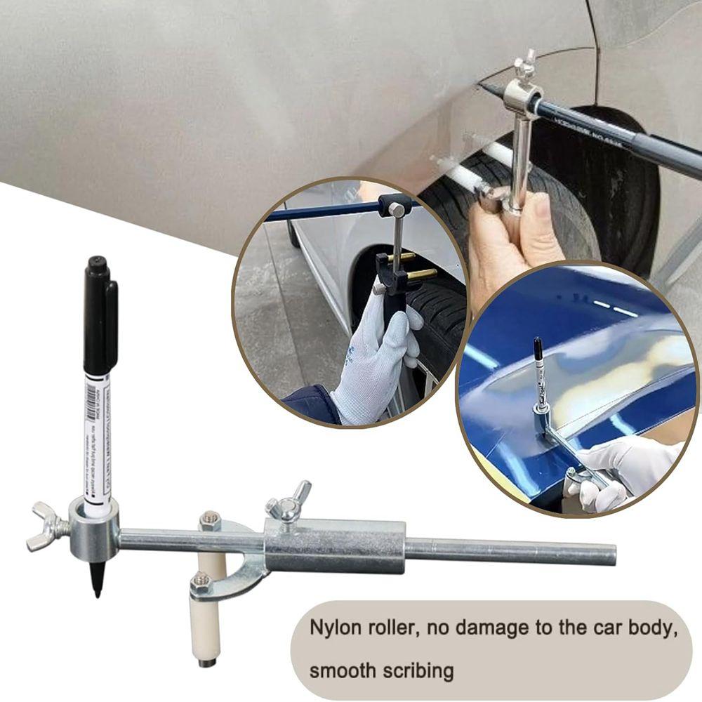 1xSilver Car Wheel Eyebrow Scriber Body Line Marker Tool Automobile Wheel Arch Parallel Scriber for Car Sheet Metal Dent Repair