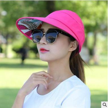Women's Summer Casual Versatile Travel UV Protection Korean Version Summer Foldable Sunscreen Pearl Empty Top Sun Hat
