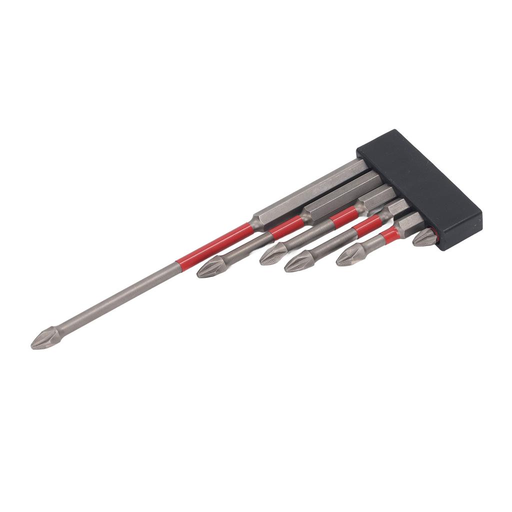 6PCS Electric Screwdriver Bits Cross Head Drill Driver Bit Set Alloy Steel Strong Magnetic Power Bits