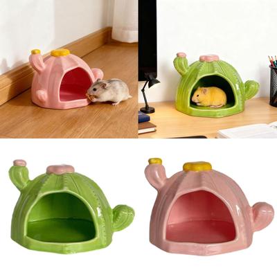 Keramik Hamster Futternapf Multifunktion Cartoon Kleintier Versteck Höhle für Kleintiere Ratten Zubehör