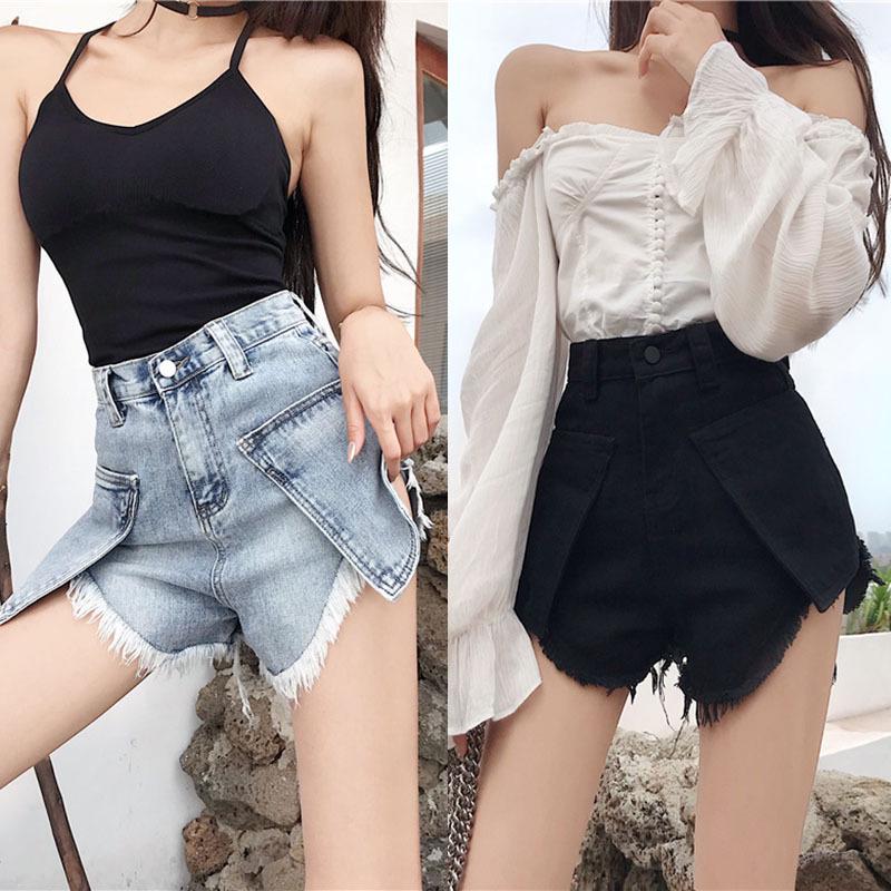Women's Plus Size High Waist Ripped Denim Shorts - 2019 Summer Fashion