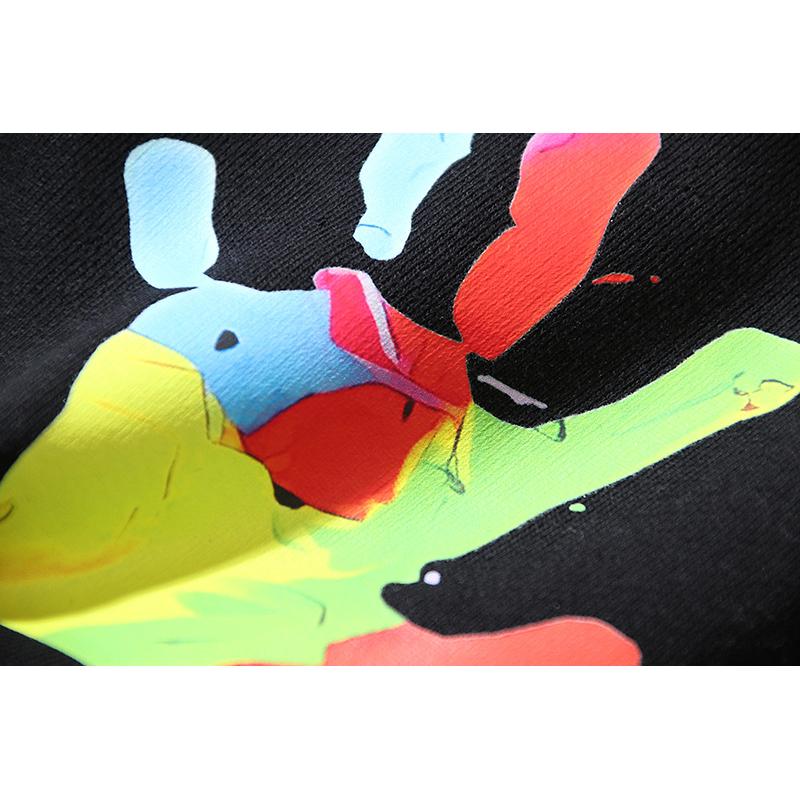 146 Off-White 2025 Herbst und Winter Neu OW Bemalter Palmenprint Herren- und Damen-Kapuzensweatshirt mit Reißverschluss