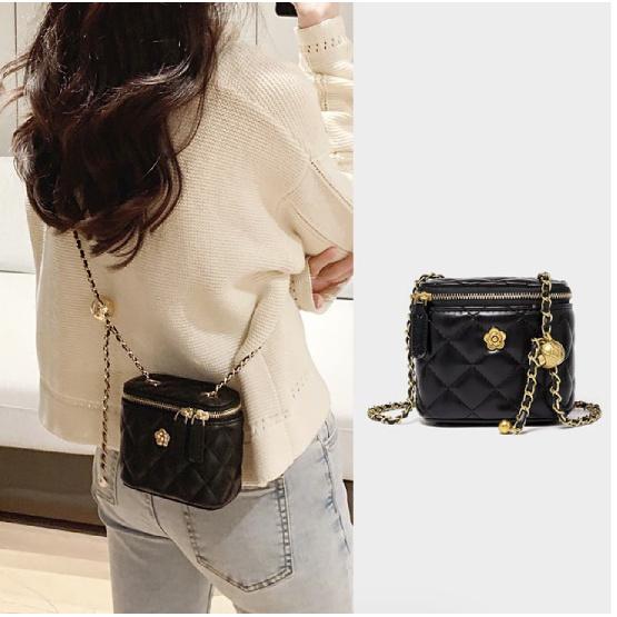 Private Garden 2023 New Camellia Diamond Chain Box Small Bag Women Summer Mini Shoulder Crossbody Bag