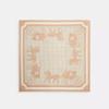 Signature Horse And Carriage Print Silk Square Scarf Taupe