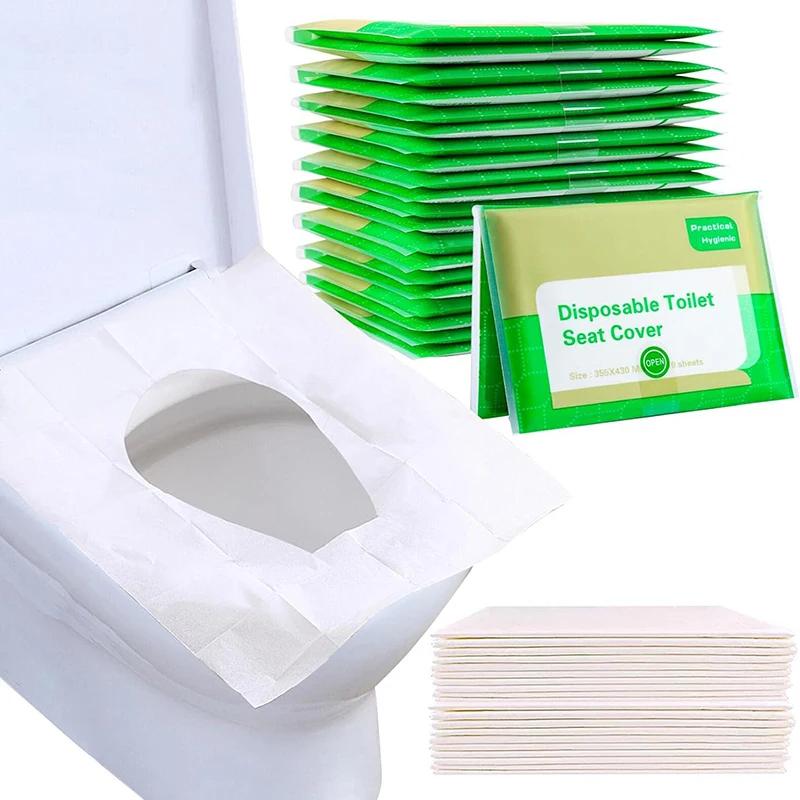 Disposable Toilet Seat Cover 10 Pieces Portable Travel Camping Hotel Bathroom Biodegradable Waterproof Toilet Seat Accessories