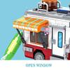 Detachable Camper Block Set LED Lights Stackable Toys with Outdoor Cookware Block Puzzle Toys with Lights Children's Gifts