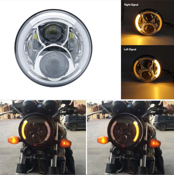 7-inch LED Headlight Assembly with Turn Signals for Harley Motorcycles