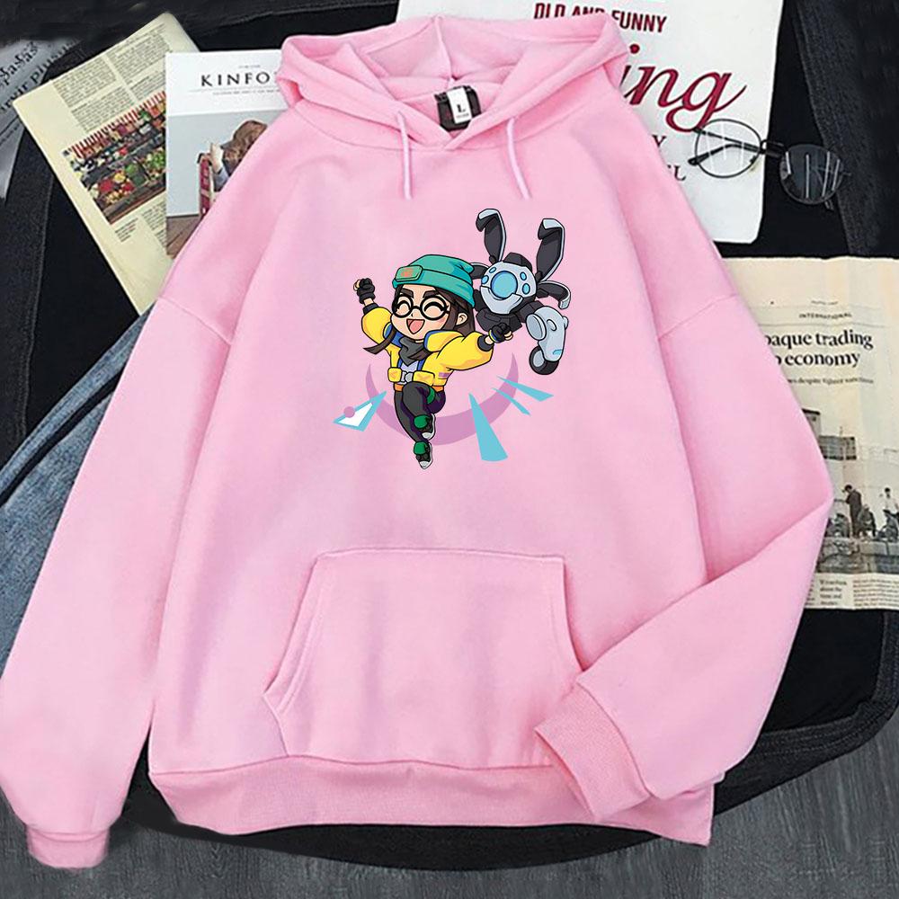 Killjoy VALORANT Mikiny Muži Unisex Kreslený Potištěný Legrační mikiny Harajuku Ženy Zimní oblečení 2021 Topy Wram Volná kapsa