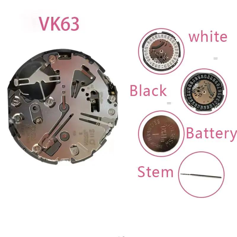 Japan Genuine VK63A Chronograph Quartz Movement with Battery Japan Original Mechanism VK63 VK61A VK67A Mod Replace Movement