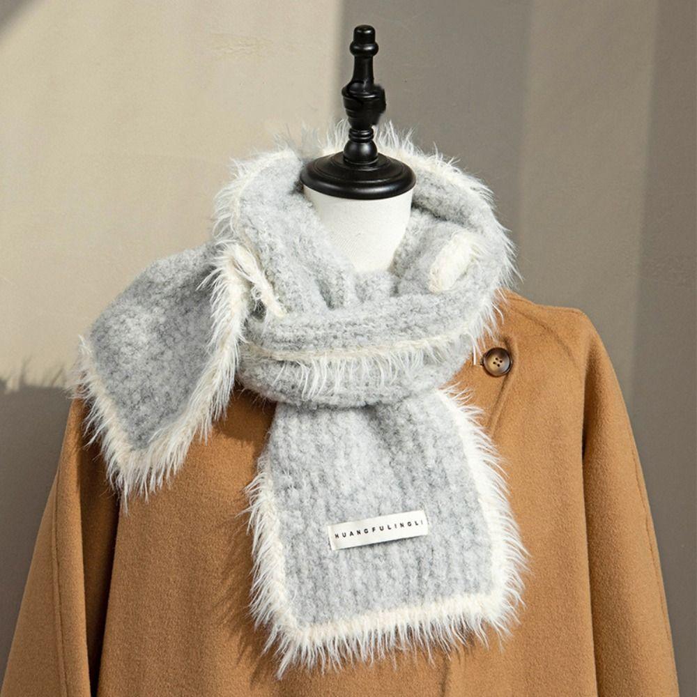 Thick Plush Long Scarf Soft Luxury Wraps Shawl Vintage Ladies Neck Warmer Scarves  Outdoor Warm