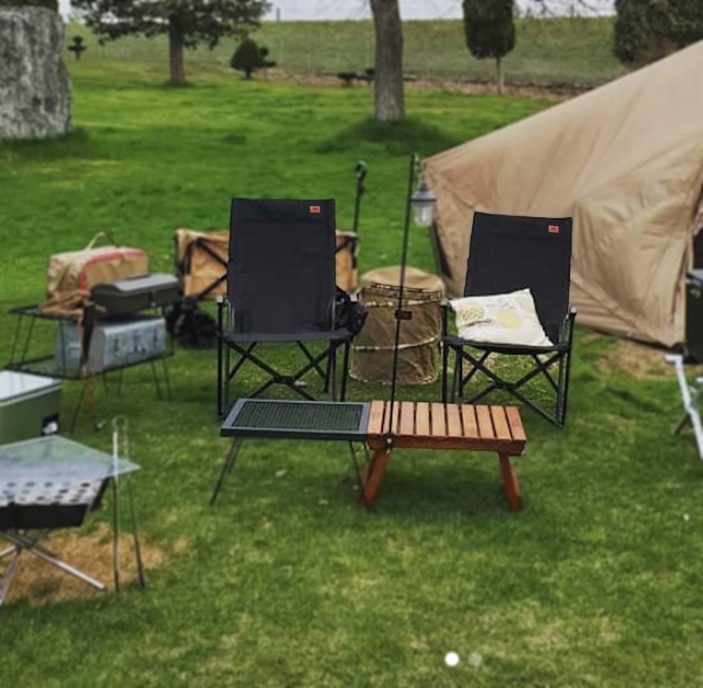 CAMPING MOON Relax Low Chair Low Style Chair Canvas Fabric Long Size Black F-1002C-BK
