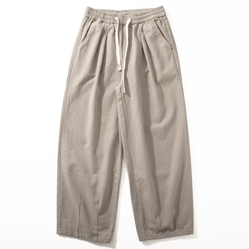 Heavy Weight Autumn and Winter Thick Minimalist Retro Casual Pants