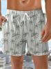 Summer Beach Coconut Tree Drawstring Personalized Printed Seaside Beach Casual Men'S Shorts