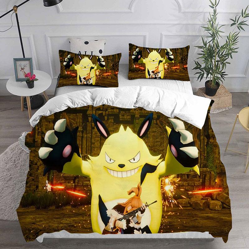 Neues Spiel Palworld Bettwäscheset Steppdecke Tagesdecke Bettbezug Bettbezug Kissenbezug 2-3-teilige Sets Schlafzimmerdekoration Heimtextilien