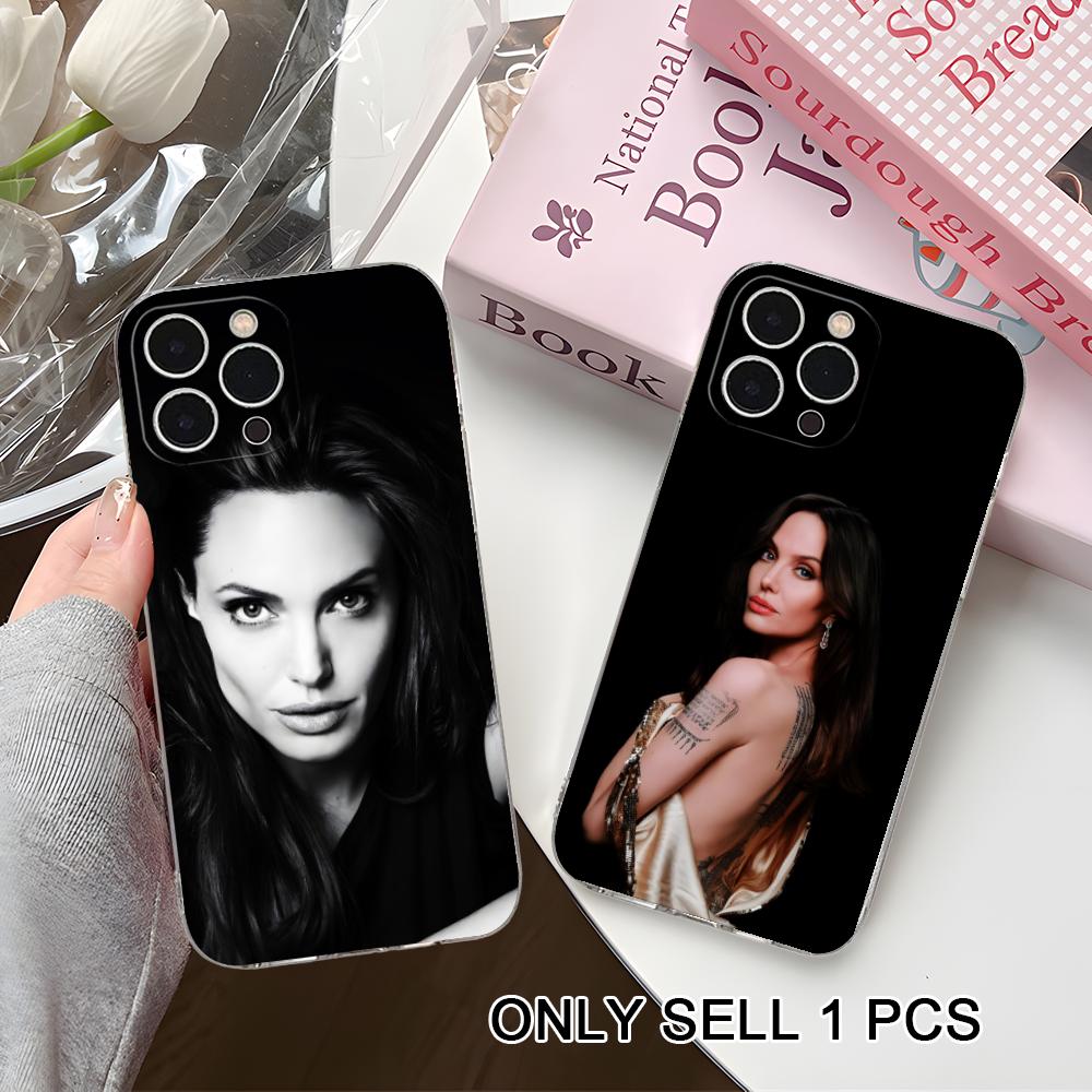 Angel Jolie Clear TPU Mobile Case for iPhone 17 16 15 14 13 12 11 X XR XS Air Pro Max Plus Mini Colorful Cover