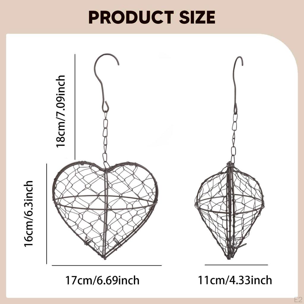 Bird Nesting Heart Nest Material Holder Decorative Refillable Winter for Garden, Birdhouse,