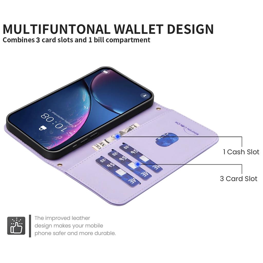 Flip Cards Solt Wallet Leather Case For Samsung Galaxy S25 S24 Ultra S23 FE S22 Plus S21 A15 A55 A35 A54 Stand Hand Strap Cover