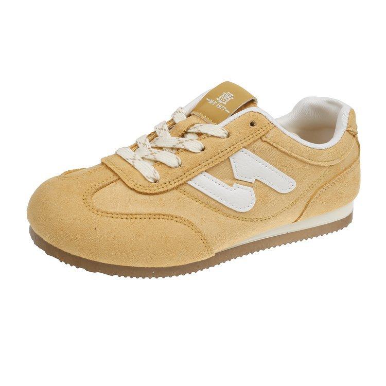 

2025 весна и осень новая ретро мода стиль Майяр удобные балетки легкие повседневные универсальные моральные тренировочные туфли женские 40 жёлтый