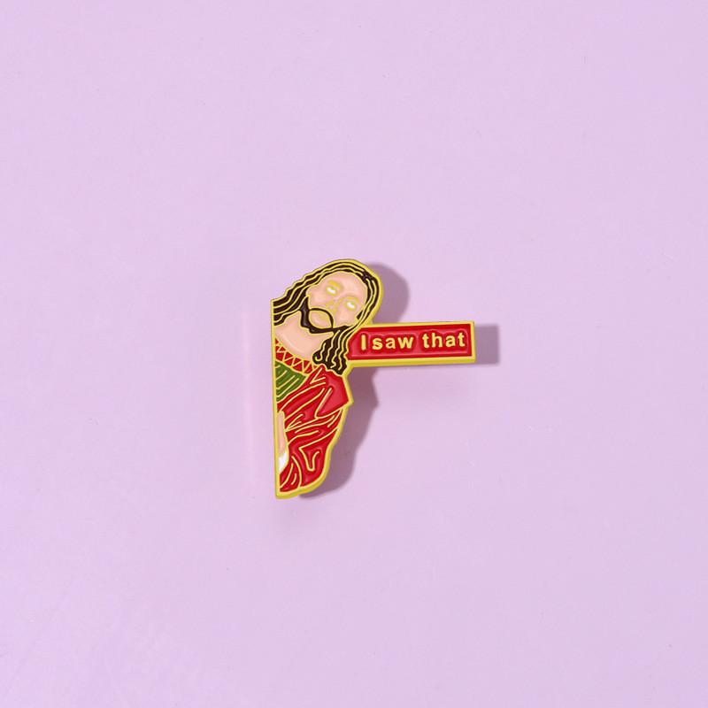 Stylish Cartoon Character Pin With Elegant English Lettering Design Great For Personal Accessories