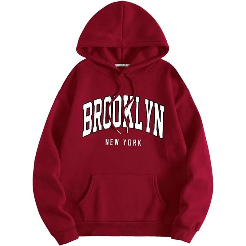 

BROOKLYN Мужские Повседневные Худи Весна Осень Пуловеры Модные Разные Цвета Толстовки Топ S