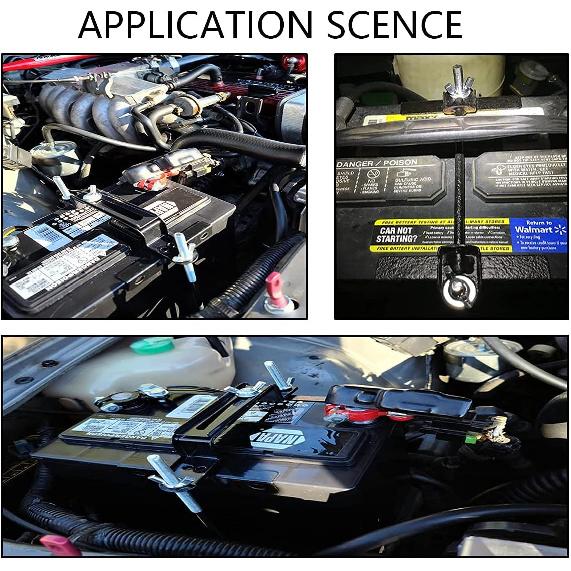 Adjustable Battery Hold Down, Universal Battery Adjustable Crossbar With L Bolt Battery Tie Down Holder For Cars SUVs (Bolt Length 27Cm/10.63Inches)