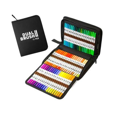 60/72/80/100 Color Acrylic Pen Acrylic Marker Drawing Pen Double Tip Brush Pen for Crafts Rock Painting Glass