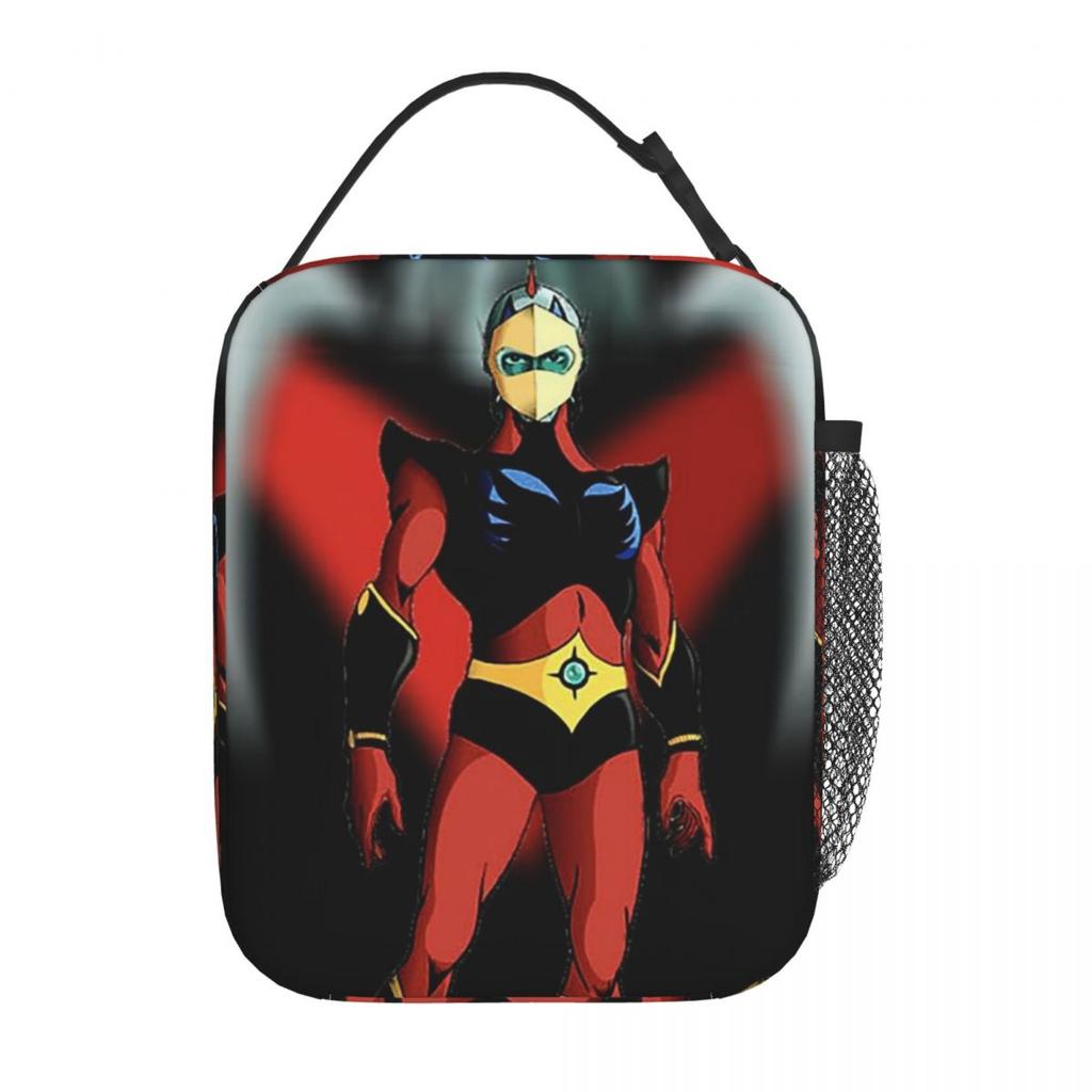 Goldorak Grendizer Anime UFO Roboter Goldrake Isolierte Lunchtasche für Damen Büro Kühlbox Thermische Lebensmittelbox Tragetasche Lunchboxen
