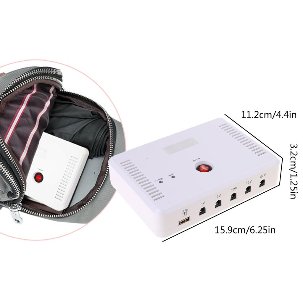 13200mAh UPS Battery Backup Power Supply for Routers and Cameras Supports 5V to 24V with Automatic Shut Function