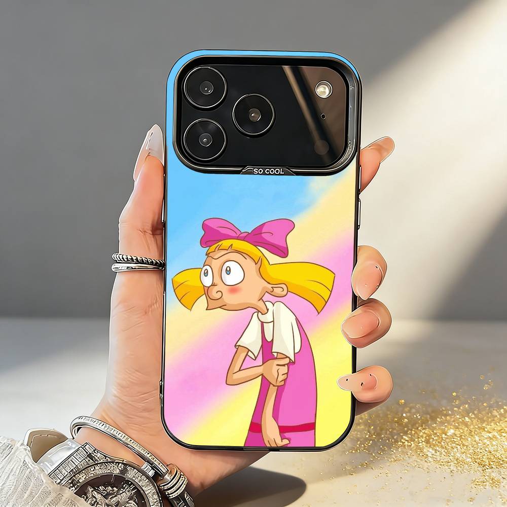 

Hey A-Arnold H-Helga Phone Case For iPhone17,16,15,14,13,12,11,Pro,MAX White Matte Shockproof Cover iPhoneXSMAX